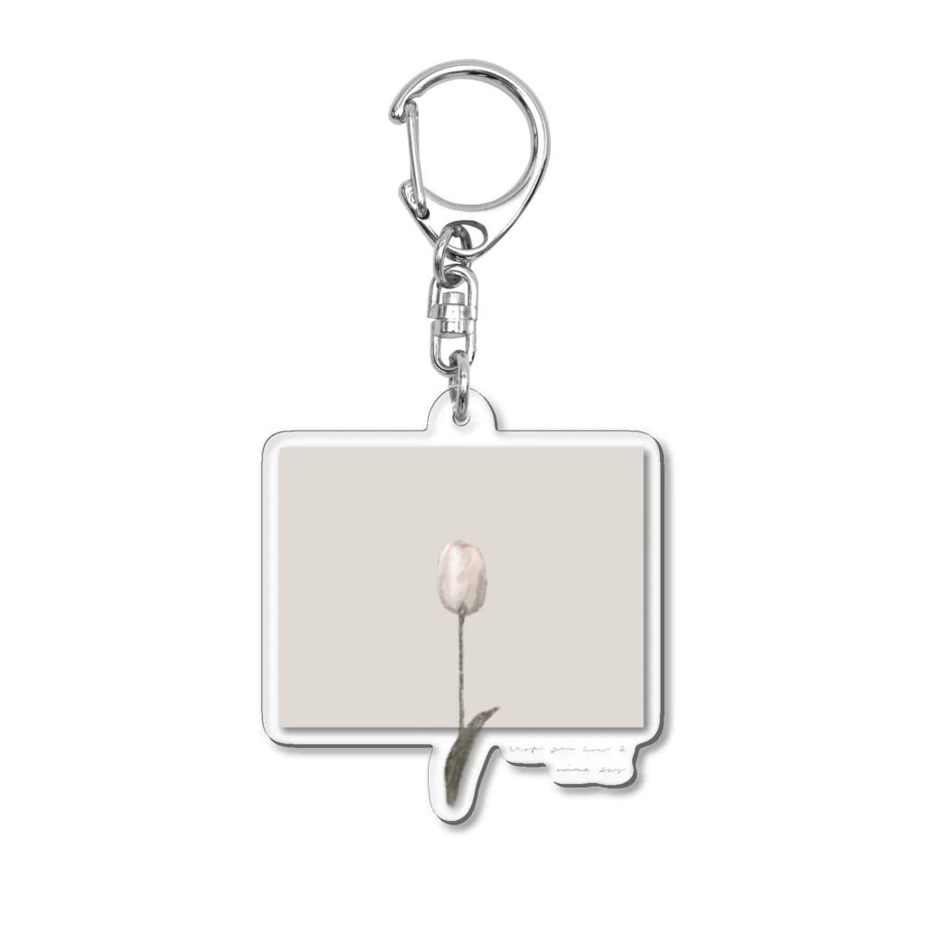 rilybiiのantique peach milk tea × logo message Acrylic Key Chain