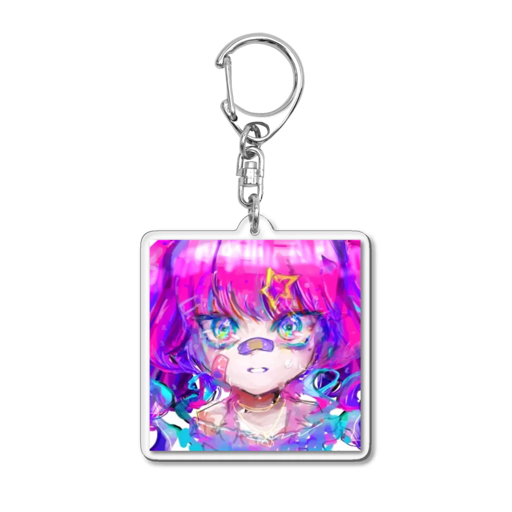 めるとは落書き屋さんのキラキラな涙を拭く Acrylic Key Chain