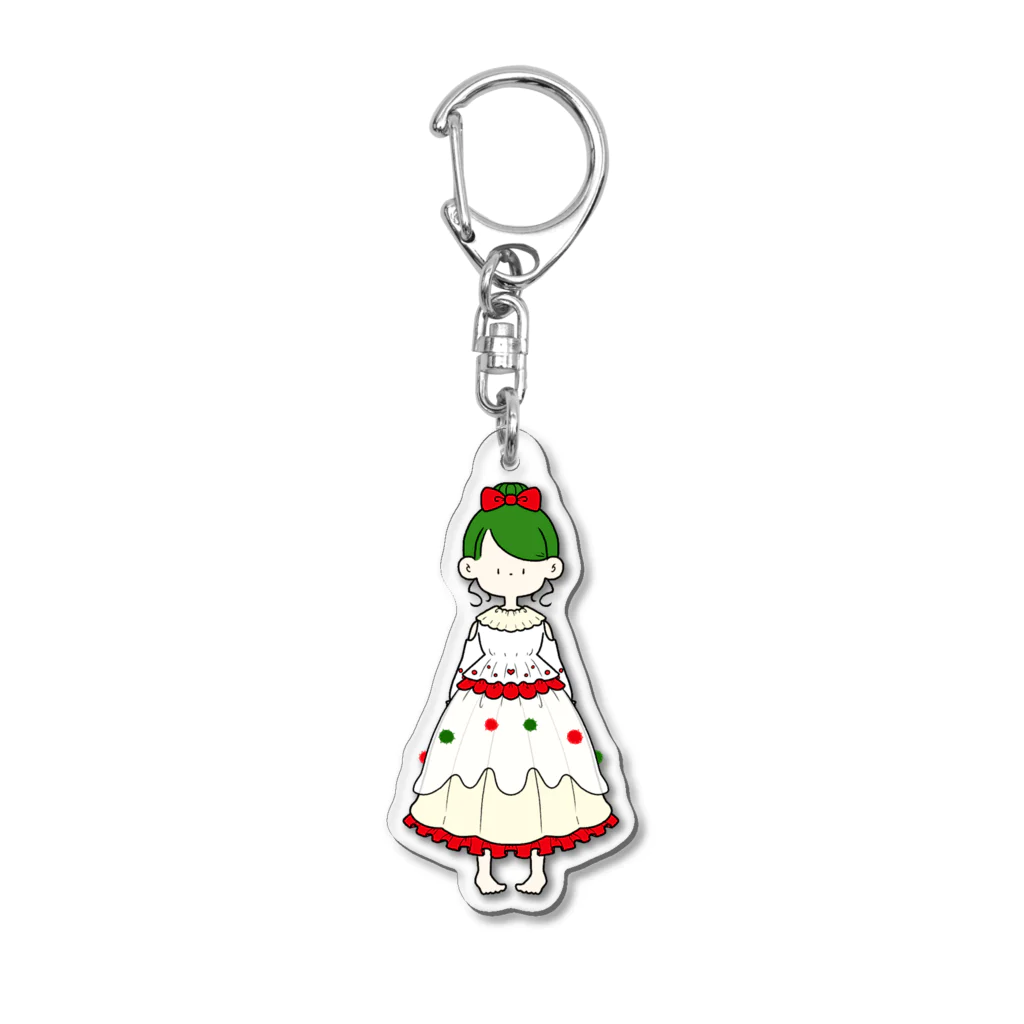 にか。の雑貨屋さん。の🔴🟢クリスマスケーキちゃん🟢🔴 Acrylic Key Chain