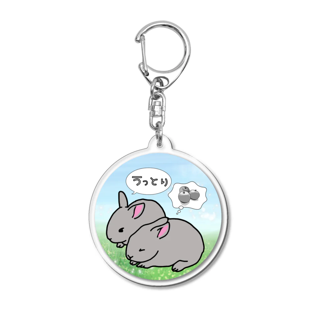 ウサギ好きのうっとりウサギ Acrylic Key Chain