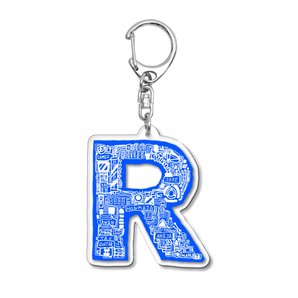 R-GAMES2.0のメカＲロゴアオ Acrylic Key Chain