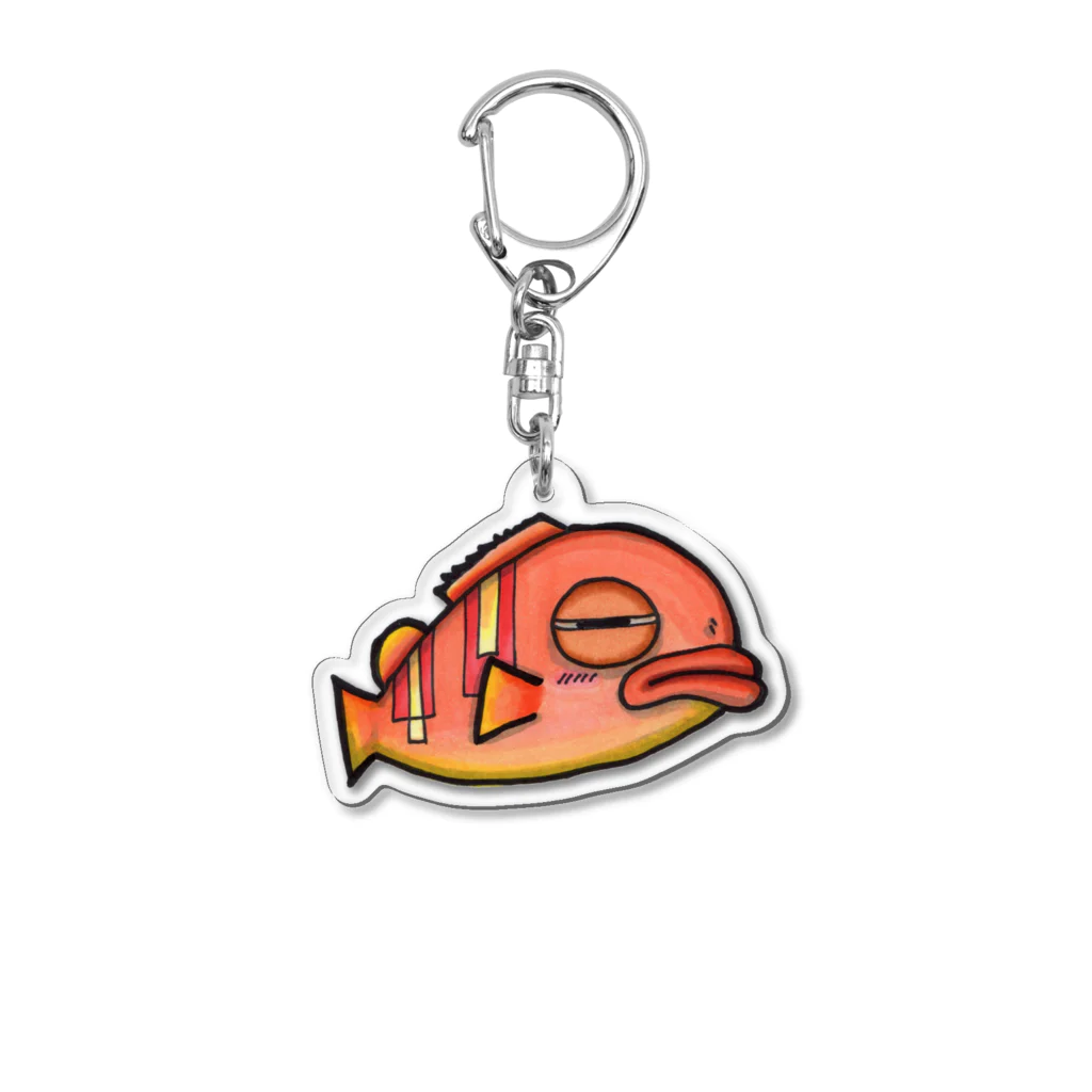 ちえ蔵のお絵描きのアカハタくん Acrylic Key Chain