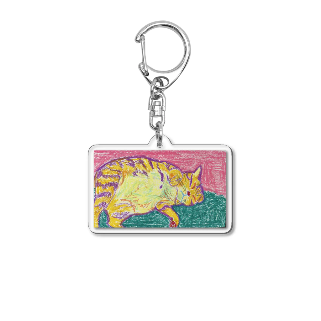 Sayanoのキジトラ猫ちゃん ごろーん Acrylic Key Chain