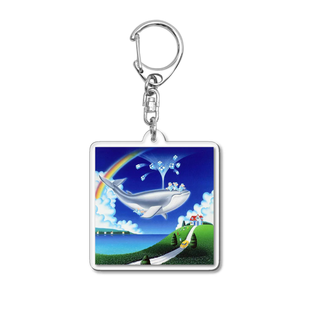 髙橋いらすとるうむの空飛ぶクジラ Acrylic Key Chain