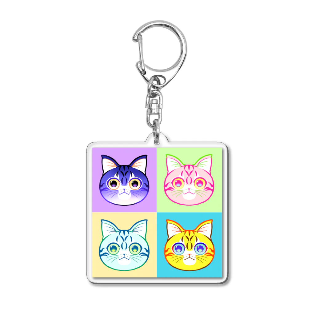 02のねこたち Acrylic Key Chain