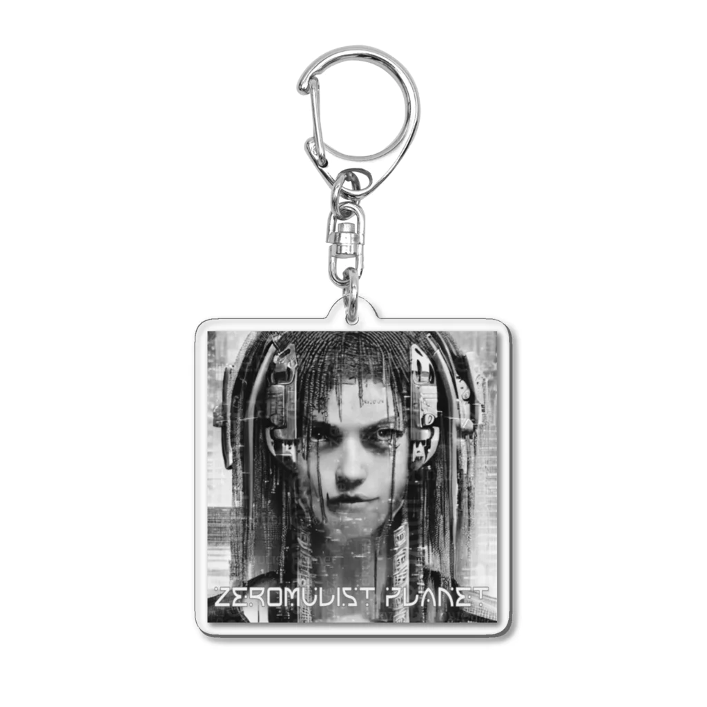 Aimurist のZeromulist planet IAM モノクロ Acrylic Key Chain