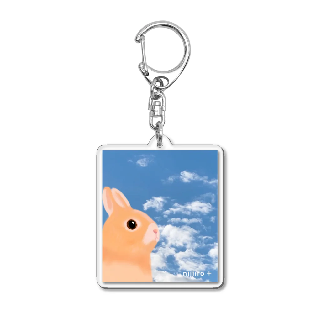 虹色PLUSの空を見上げて　うさぎさん Acrylic Key Chain