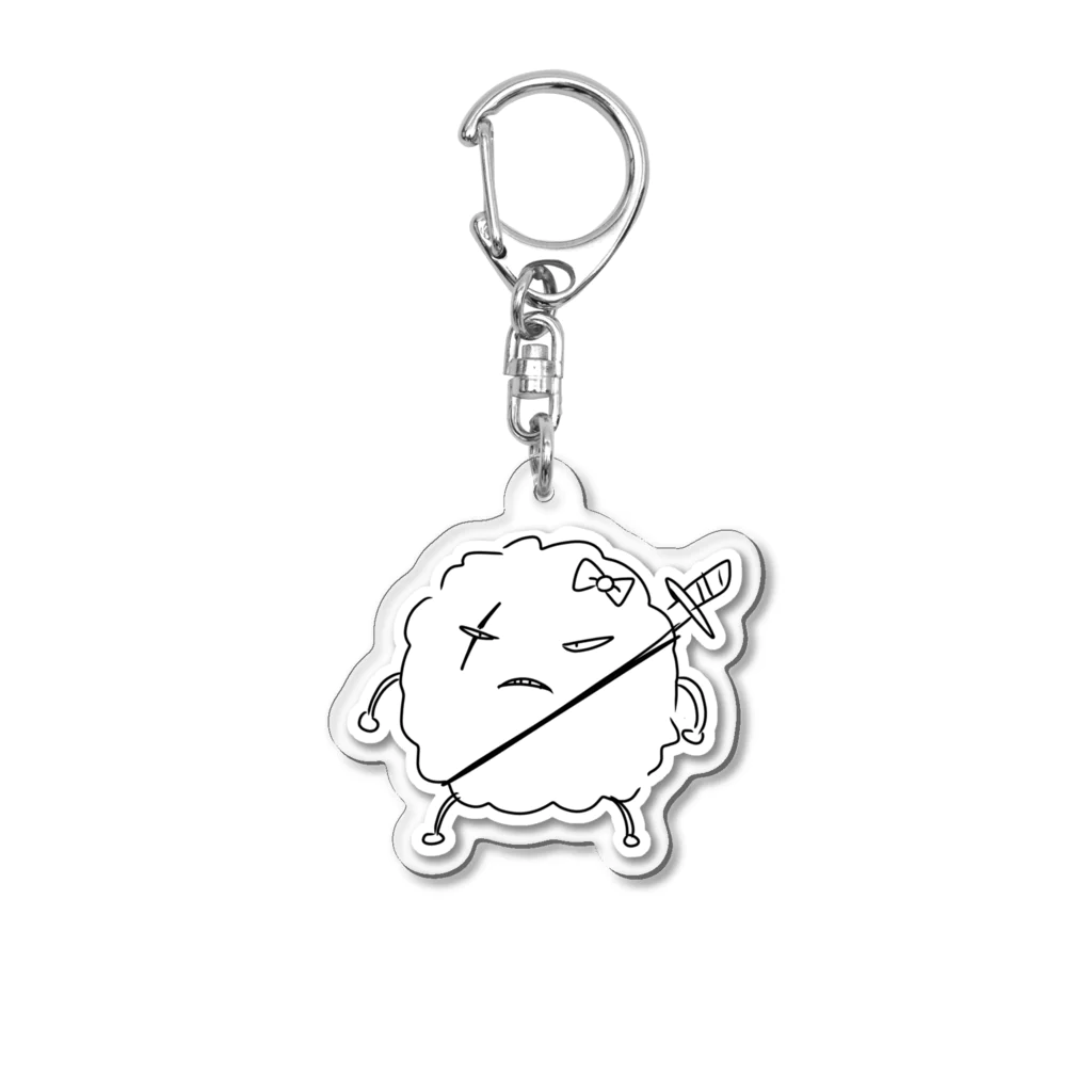 仕事やめたい協会の夜叉丸白バック Acrylic Key Chain