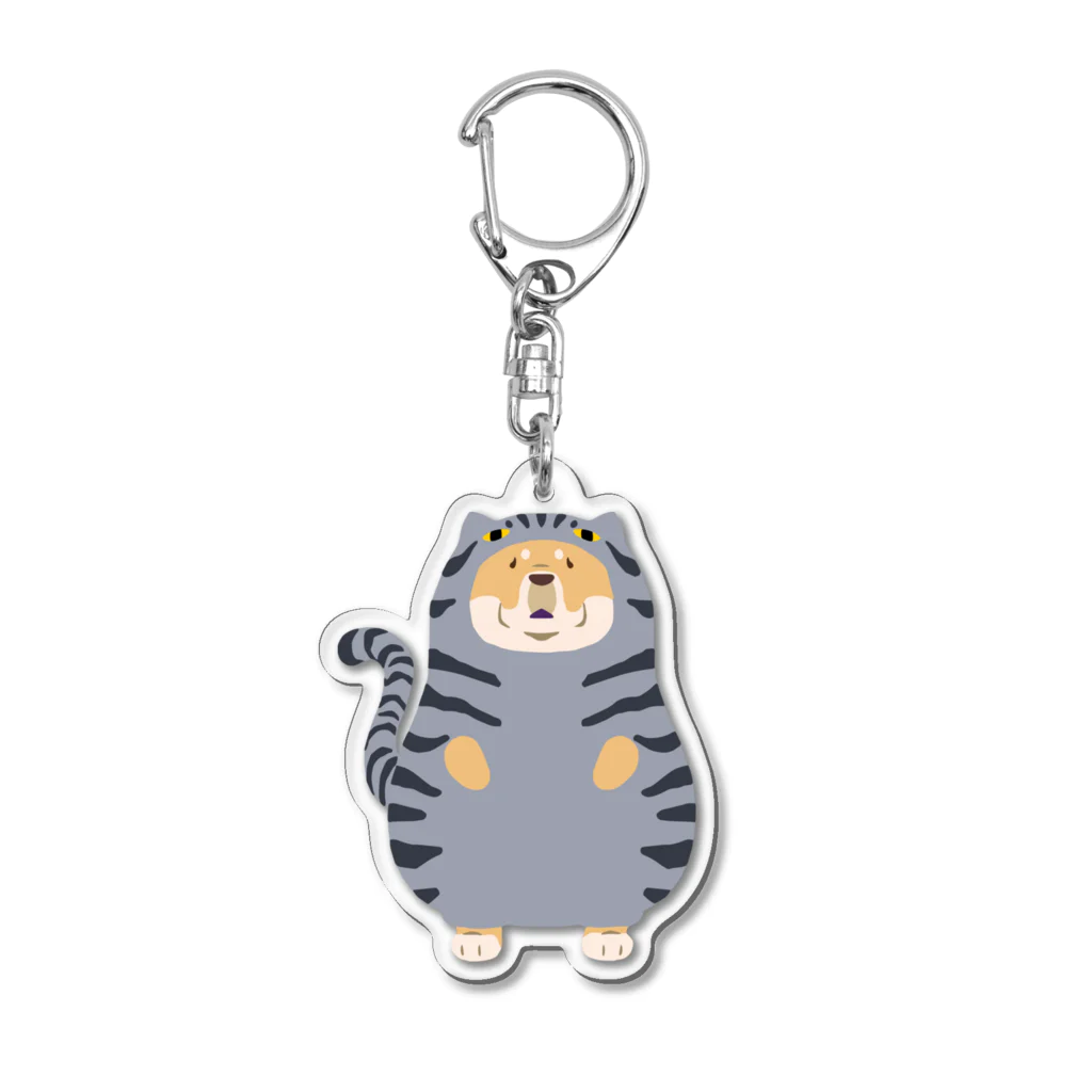 Qooroの猫かぶりチャウさん　フォーン・サバトラ Acrylic Key Chain