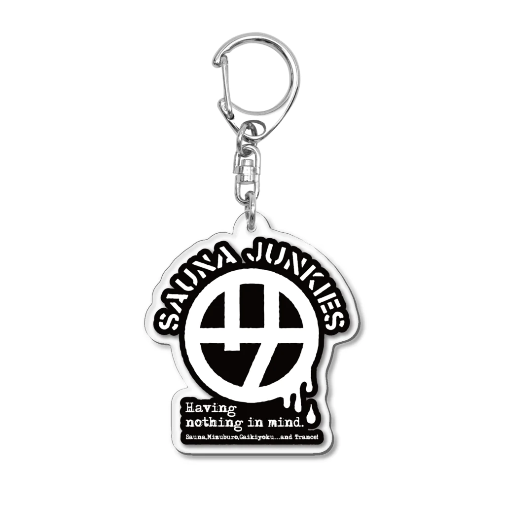 SAUNA JUNKIES | サウナジャンキーズのマルサ アクリルキーホルダー（白） Acrylic Key Chain