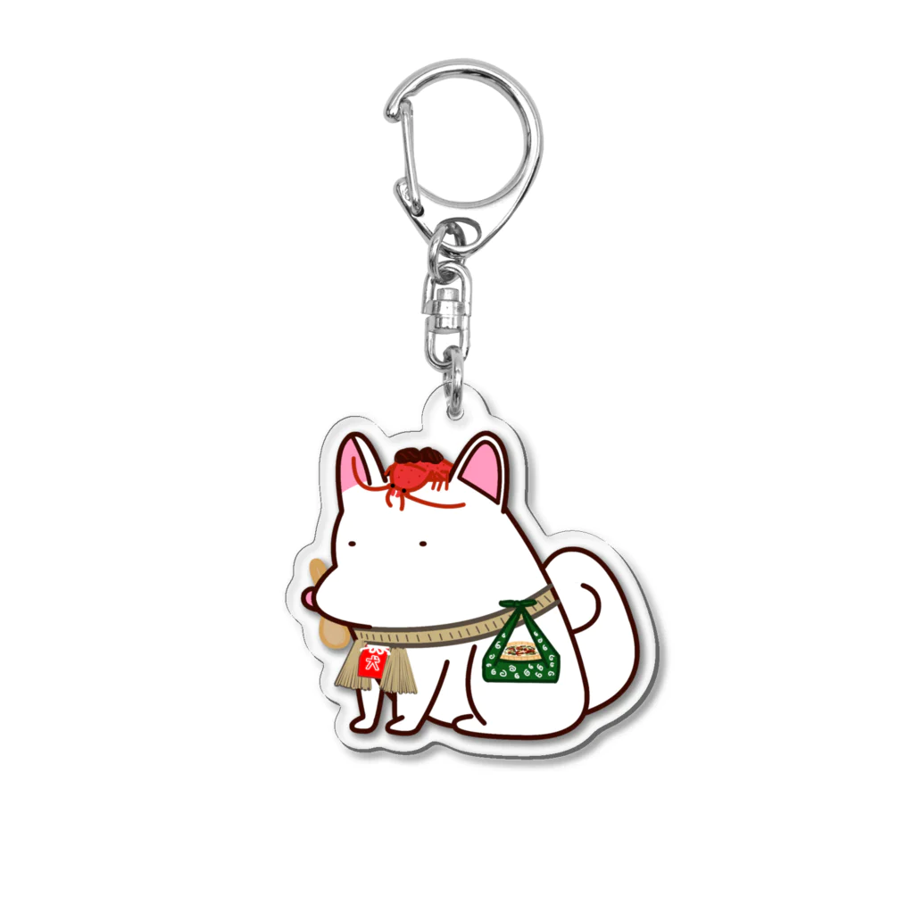 ムンムン&キュピロニウスのアトリエSUZURI店のお伊勢参りに辿り着けないおかげ犬さん  Acrylic Key Chain