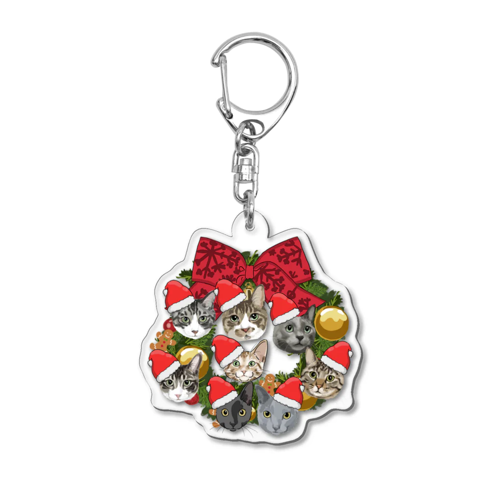 みきぞーん｜保護猫 ミッキー画伯と肉球とおともだちのmuchaguraainima　christmas Acrylic Key Chain