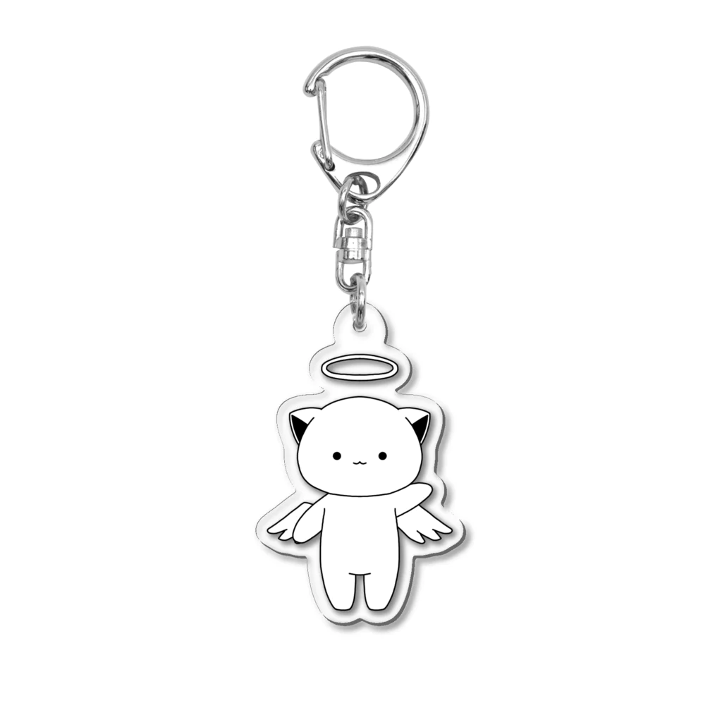 MochiMochi SHOPの白猫天使こむぎちゃん（全身） Acrylic Key Chain