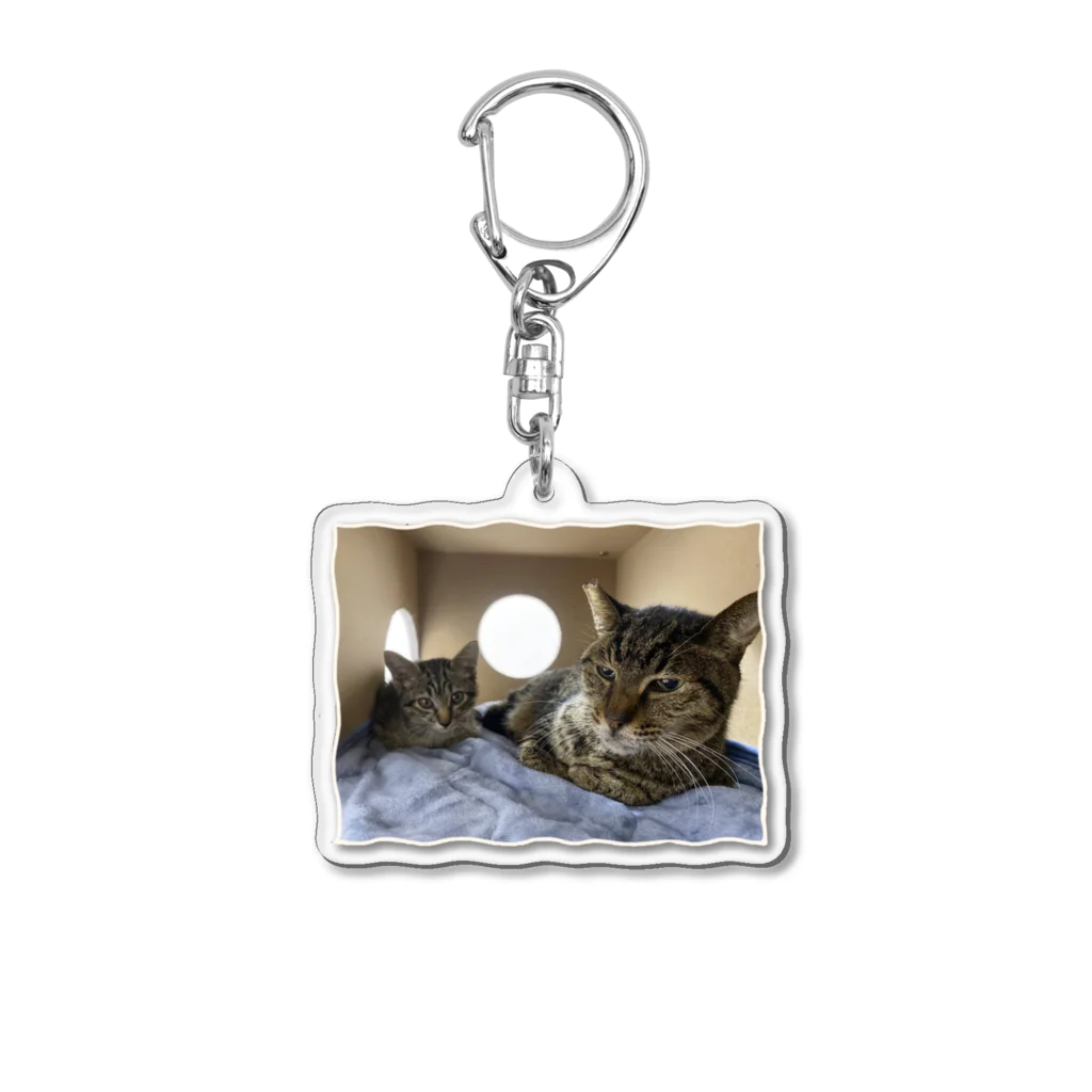 保護ねこの家のおじぃと小太郎by黒豆猫 Acrylic Key Chain