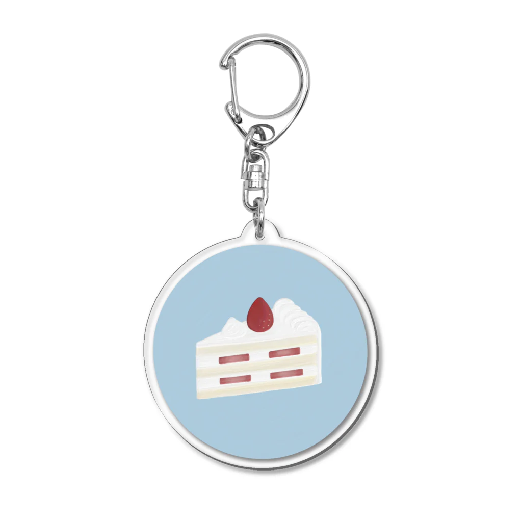 青のショートケーキ Acrylic Key Chain