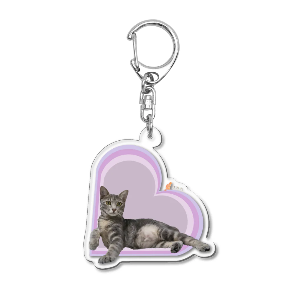 保護ねこの家の２代目個性派すみれちゃんby黒豆猫 Acrylic Key Chain