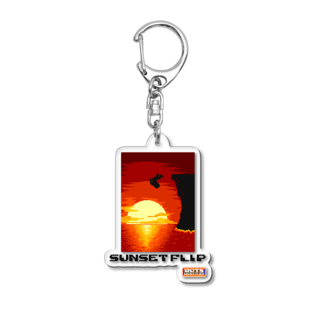 DOTSWRESTLERのSUNSETFLIP（Black Logo） Acrylic Key Chain