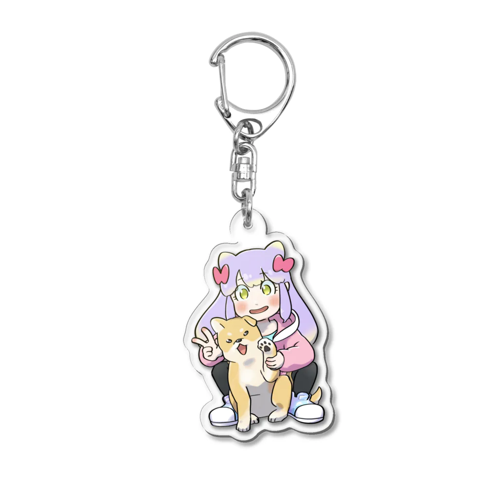 よなよなこうもりのいぬとよなこちゃん Acrylic Key Chain