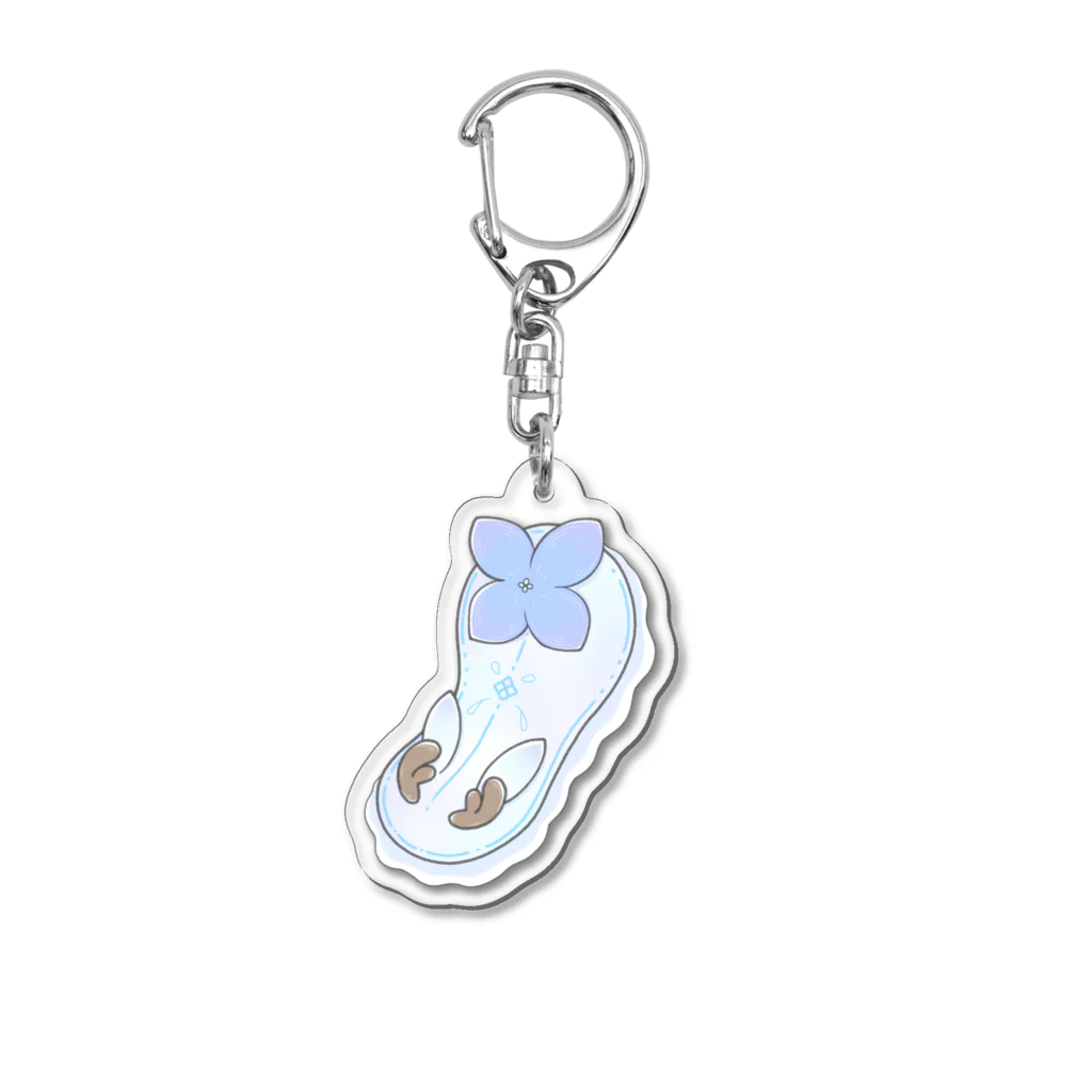 Jackalope Houseのツノアリウサギアジサイモドキウミウシ 青色ver. Acrylic Key Chain