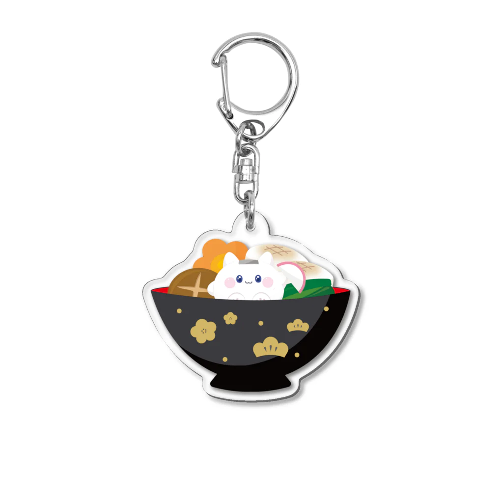 Kawaii-Japanのお雑煮の中に入ってしまったおにぎりさん  Acrylic Key Chain