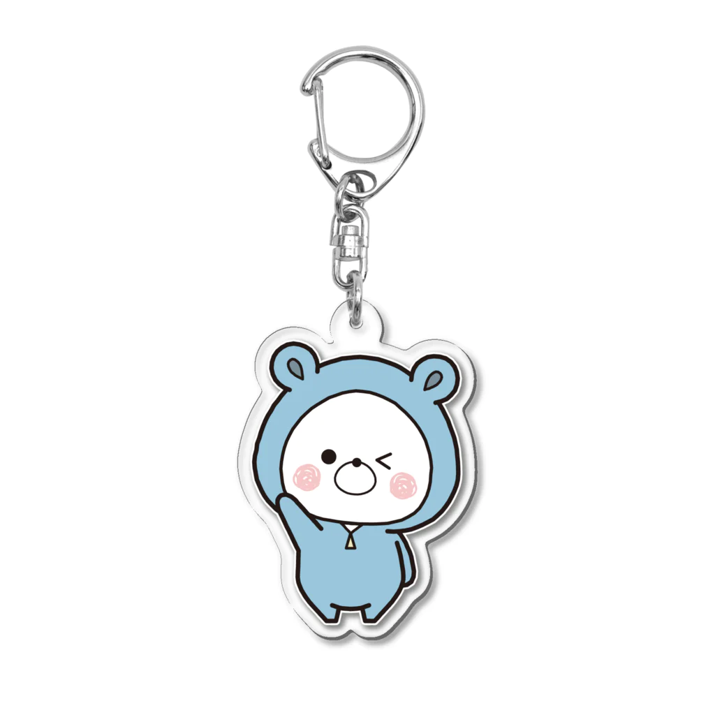 くまぽこSUZURI店のウインクするくまぽこ Acrylic Key Chain