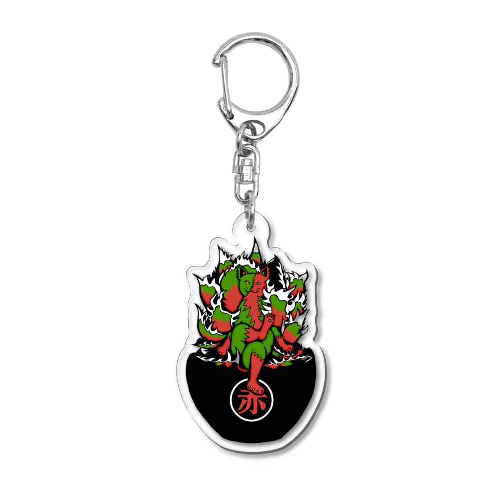 BodannycalのRed Cat Weezle Cat （赤丸ver.） Acrylic Key Chain