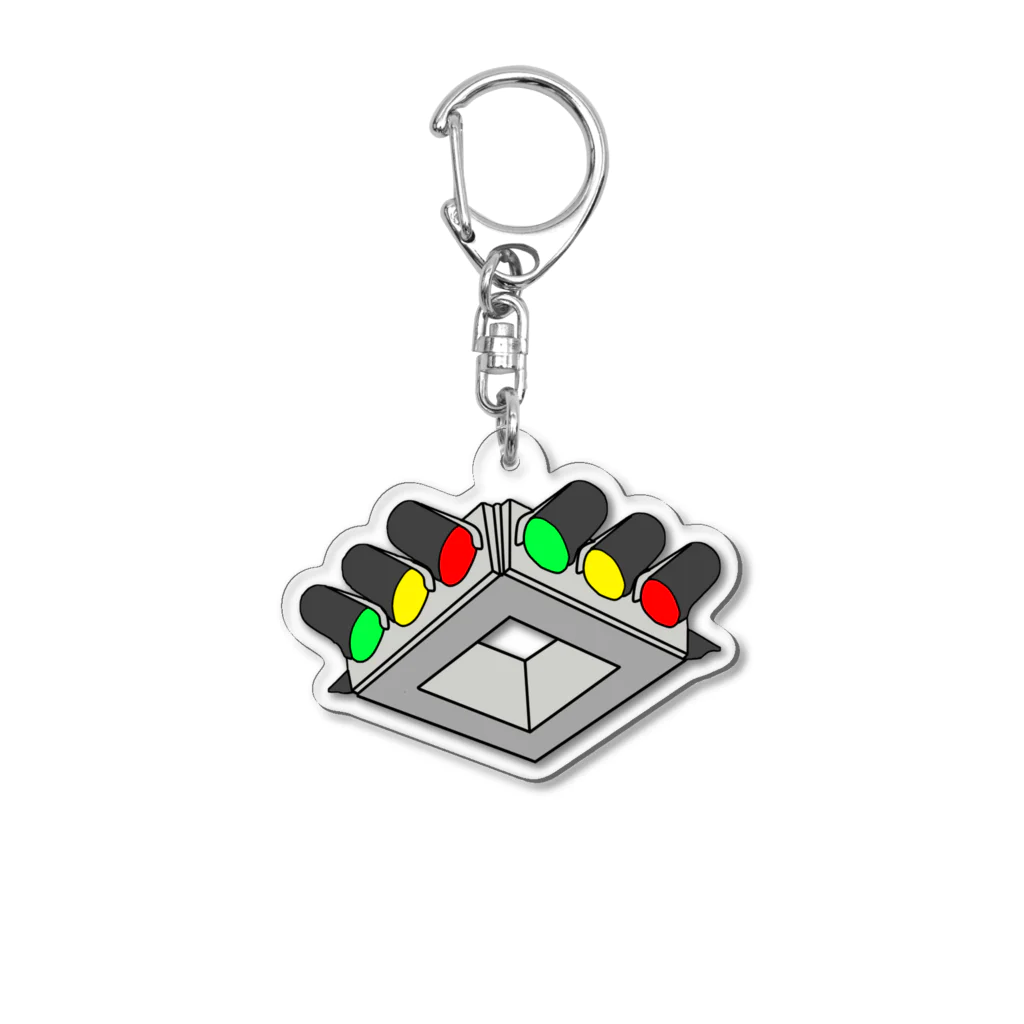 交通信号機等調整準備中のUFO型信号機2 Acrylic Key Chain