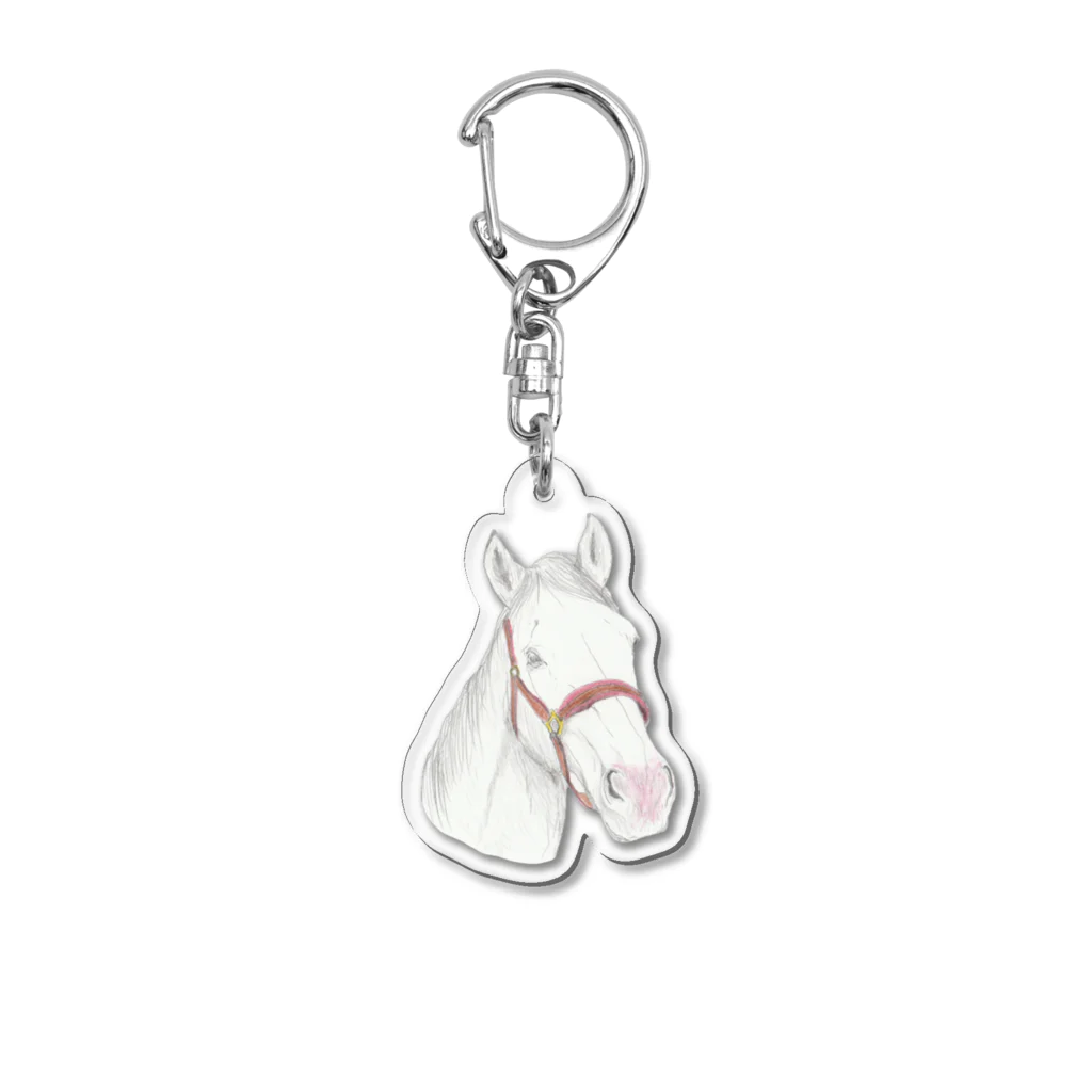 のんちゃん【ゆっくり競馬】ショップのサラブレッド芦毛 Acrylic Key Chain