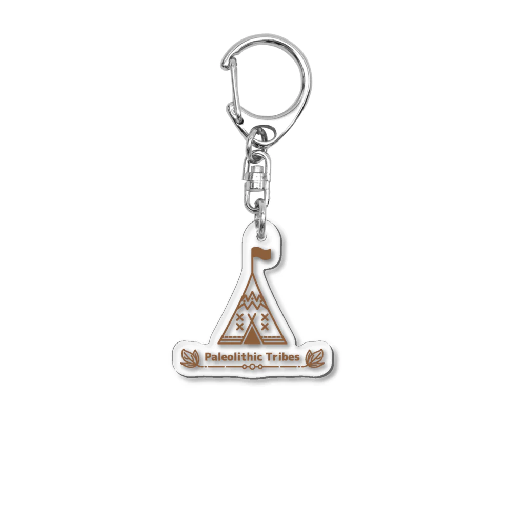 パレオな部族グッズストアのPaleolithic Camping Tent (Original Color) Acrylic Key Chain