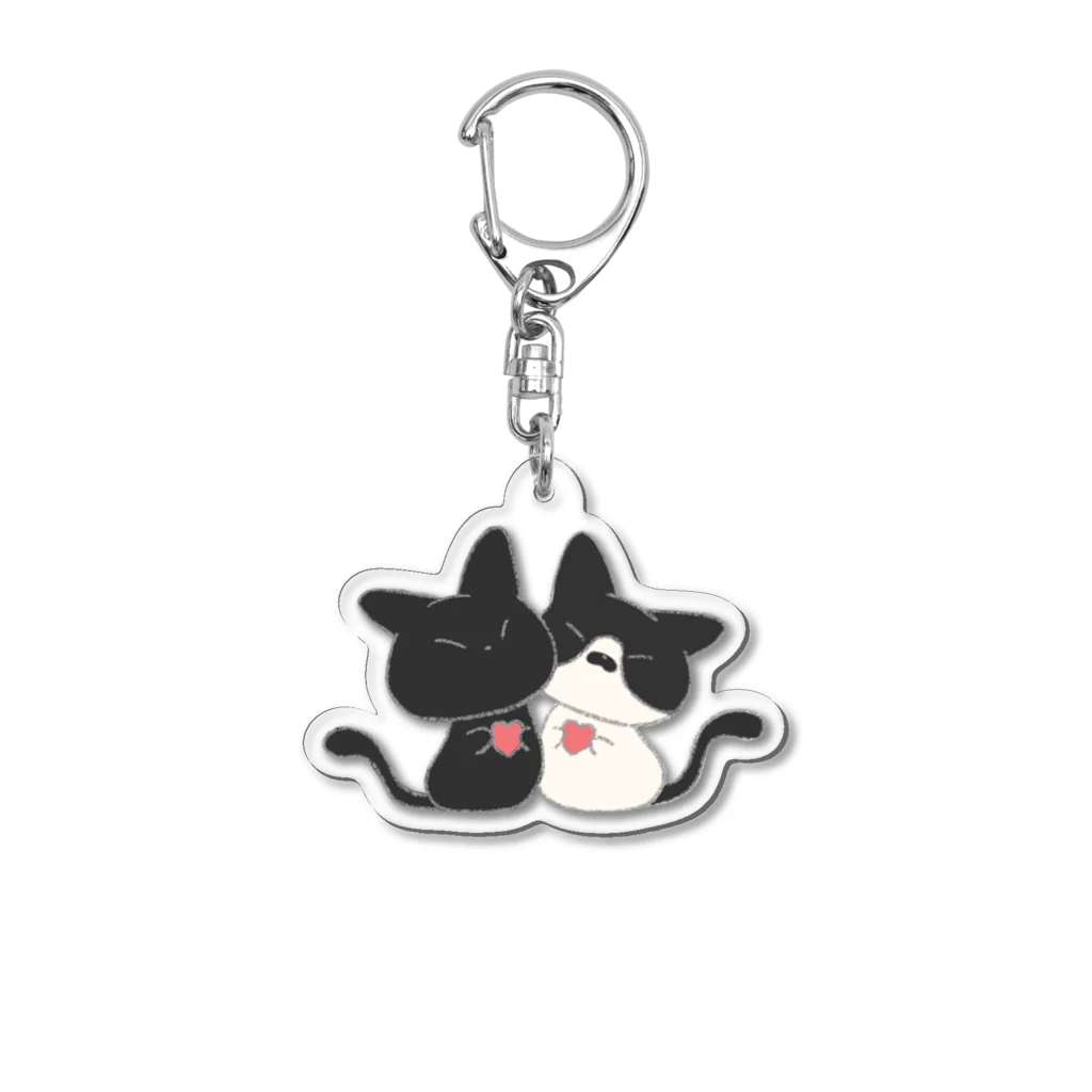 しろたぬき。のあさじみ(らぶらぶ) Acrylic Key Chain