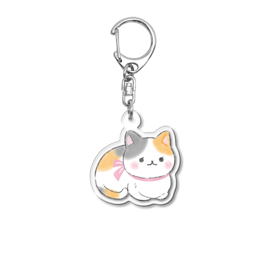 ねこたつ Official Shopのみたらし（三毛猫）キーホルダー アクリルキーホルダー