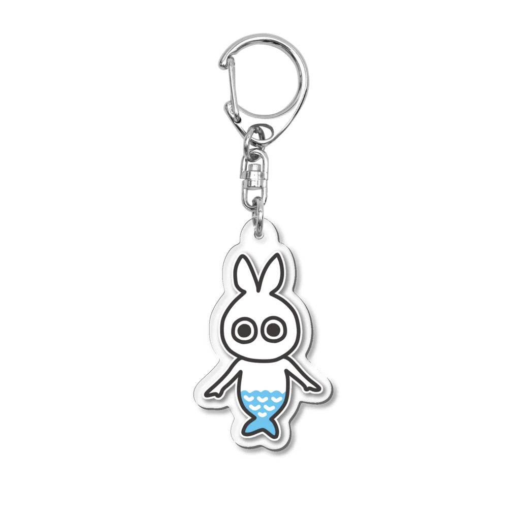 ぷなりつのうさぎマーメイド(ブルー) Acrylic Key Chain