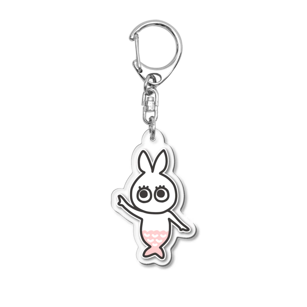 ぷなりつのうさぎマーメイド(レッド) Acrylic Key Chain