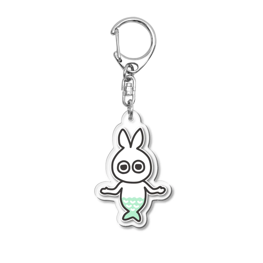 ぷなりつのうさぎマーメイド(グリーン) Acrylic Key Chain