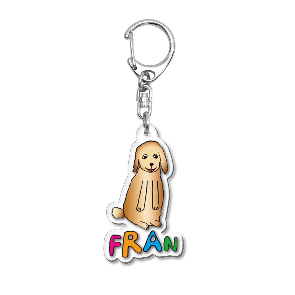 水色プリントの愛しのフランフラン♪ Acrylic Key Chain