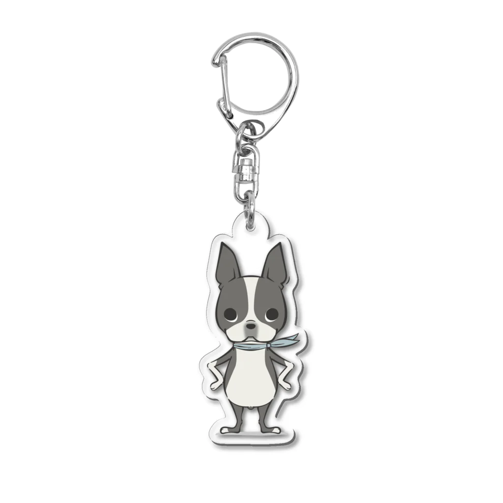 ぼすとんずのボストンテリア　マフラー Acrylic Key Chain