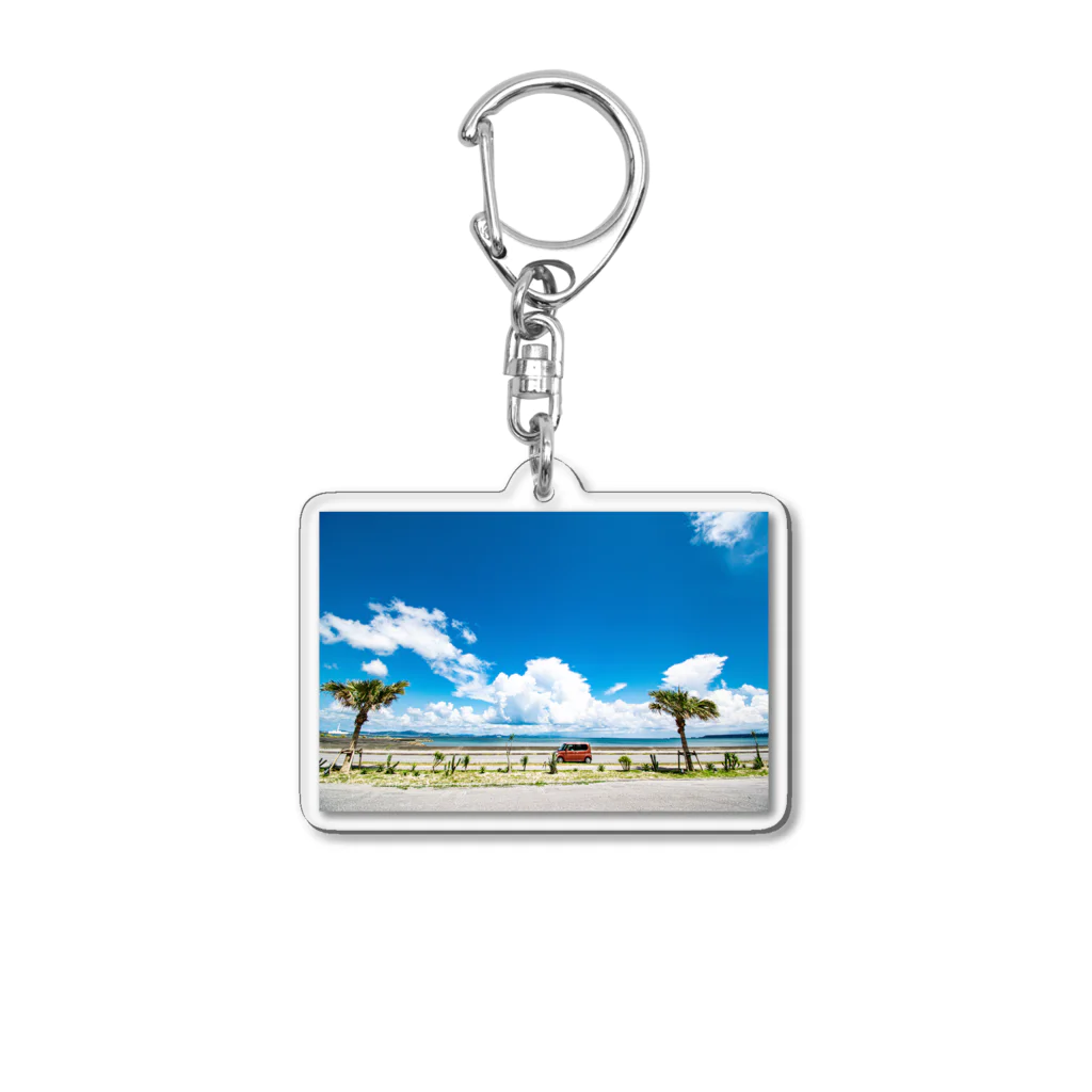 alligator921の夏空と海 Acrylic Key Chain