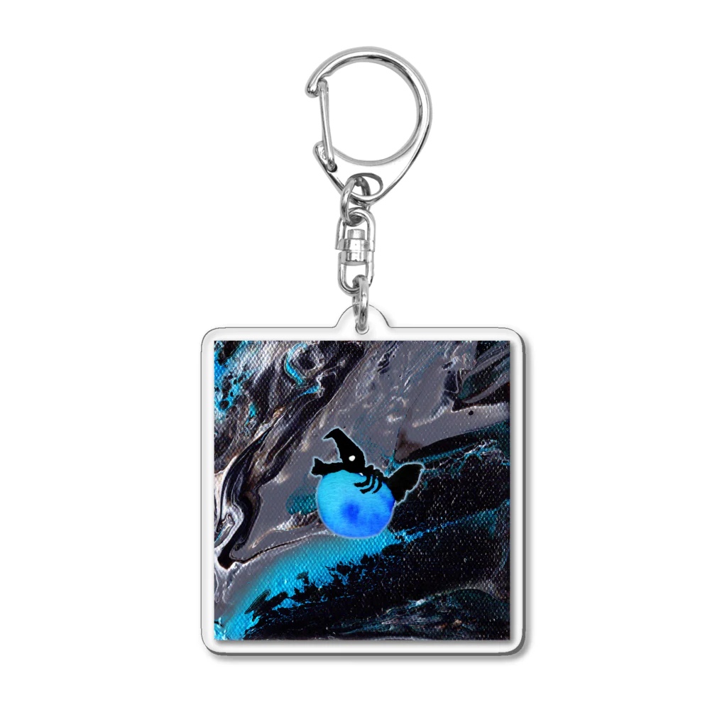 YuDesign￤ゆうデザインのぷくっといきものシリーズ魚ブルー Acrylic Key Chain