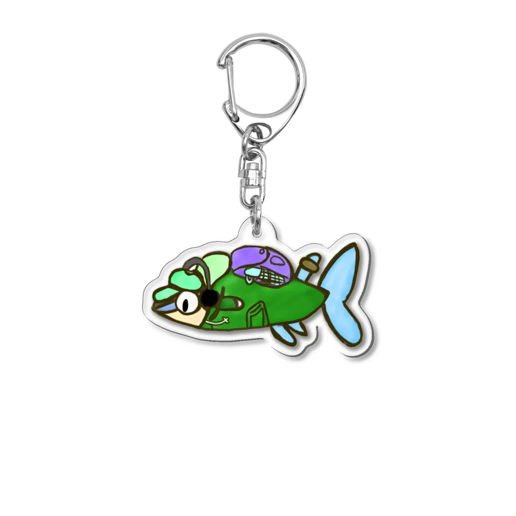 motchie's Shopのグリーンネオンくん Acrylic Key Chain