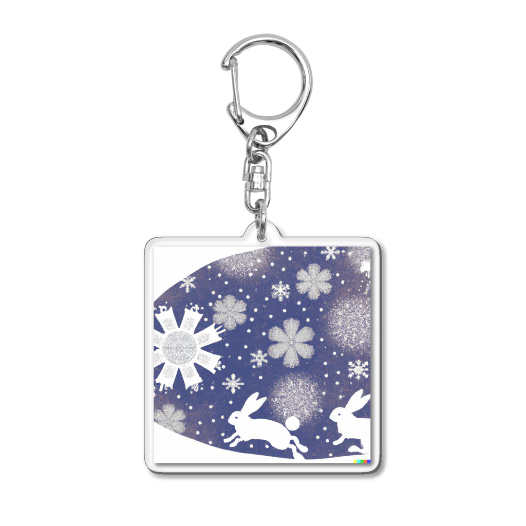 Spirit of 和の雪うさぎ Acrylic Key Chain