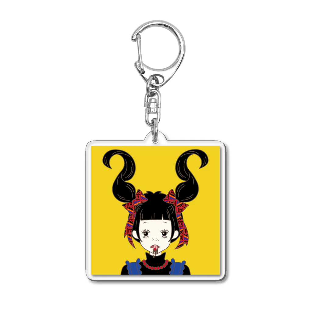 ハナイロの愛溶甘味配布日乙女　黒髪 Acrylic Key Chain