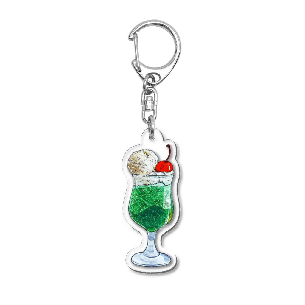 アイスのにこまるクリームソーダ Acrylic Key Chain