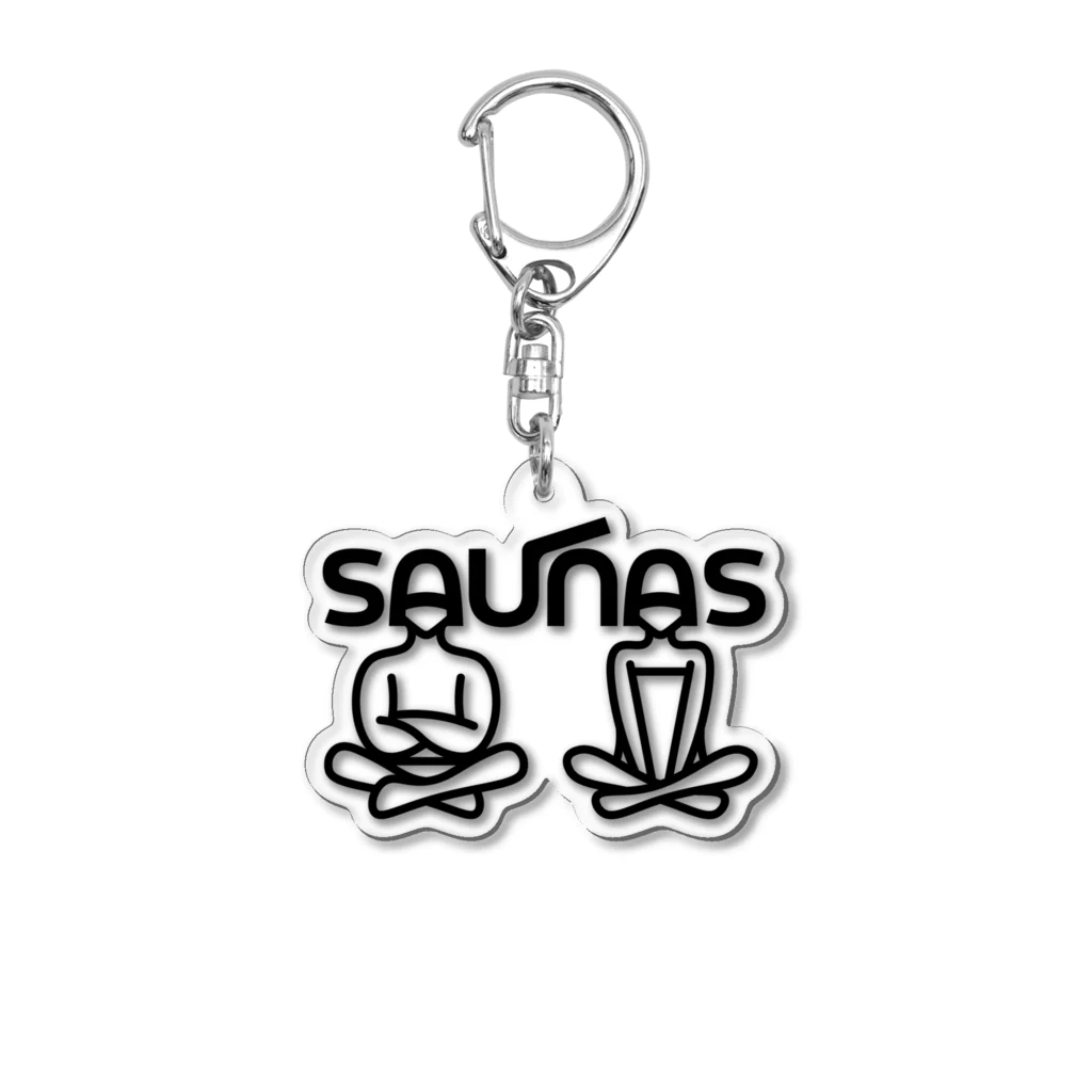 saunas.サウナーズのMonochrome.SaunasLogo Acrylic Key Chain