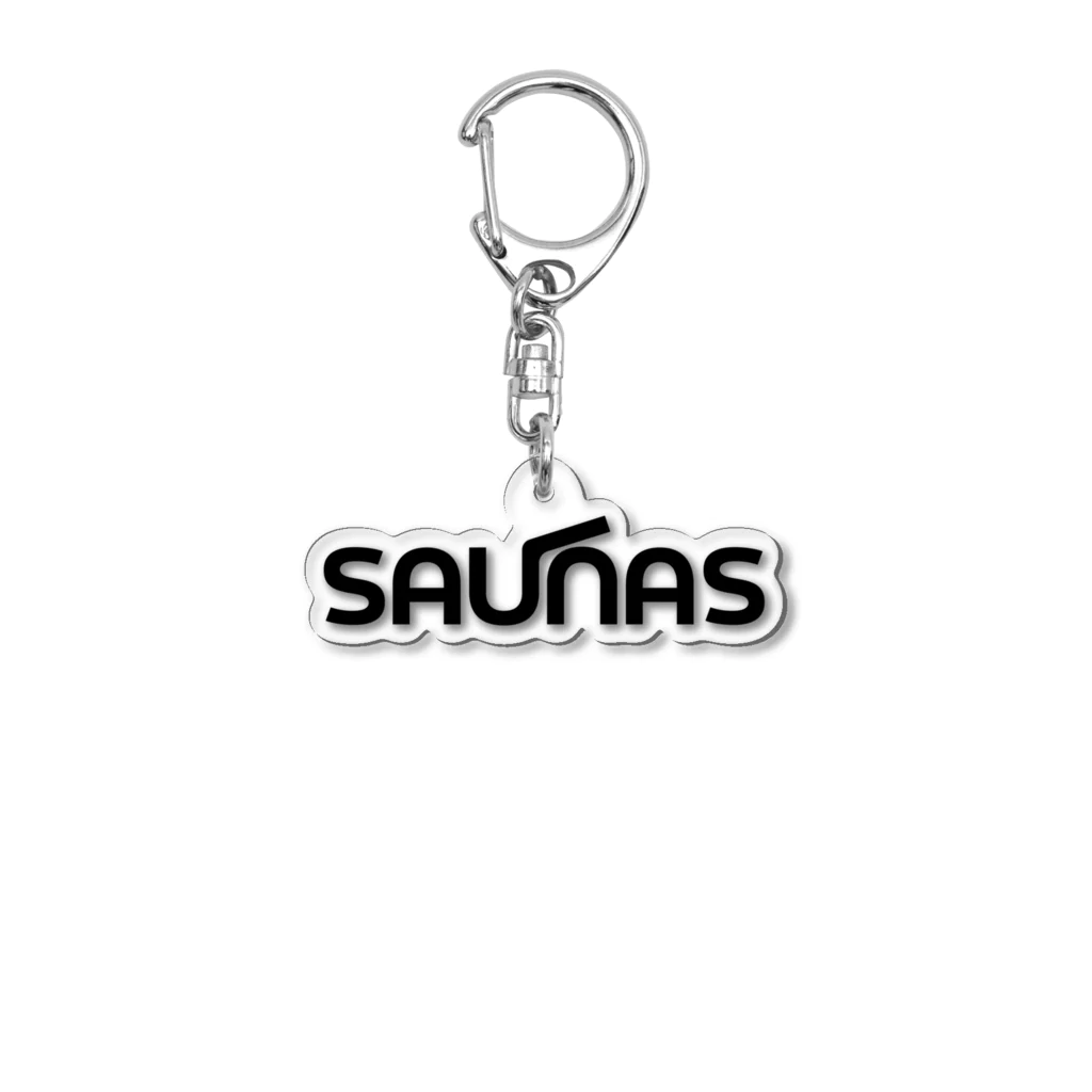 saunas.サウナーズのMonochrome.NameLogo Acrylic Key Chain