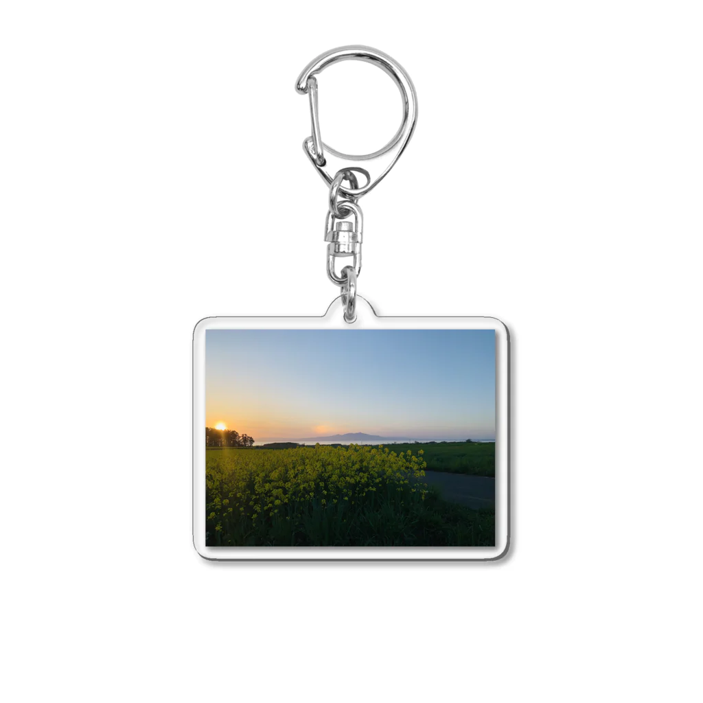 ノリちゃん公式夕陽グッズの菜の花と夕陽 Acrylic Key Chain