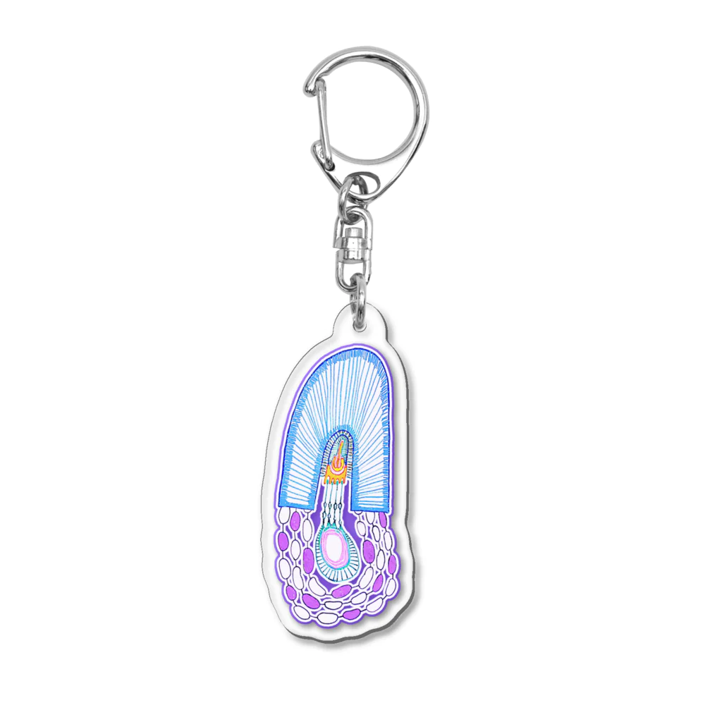 mnkbyshの繭か豆(ドローイング0012) カラー01 Acrylic Key Chain