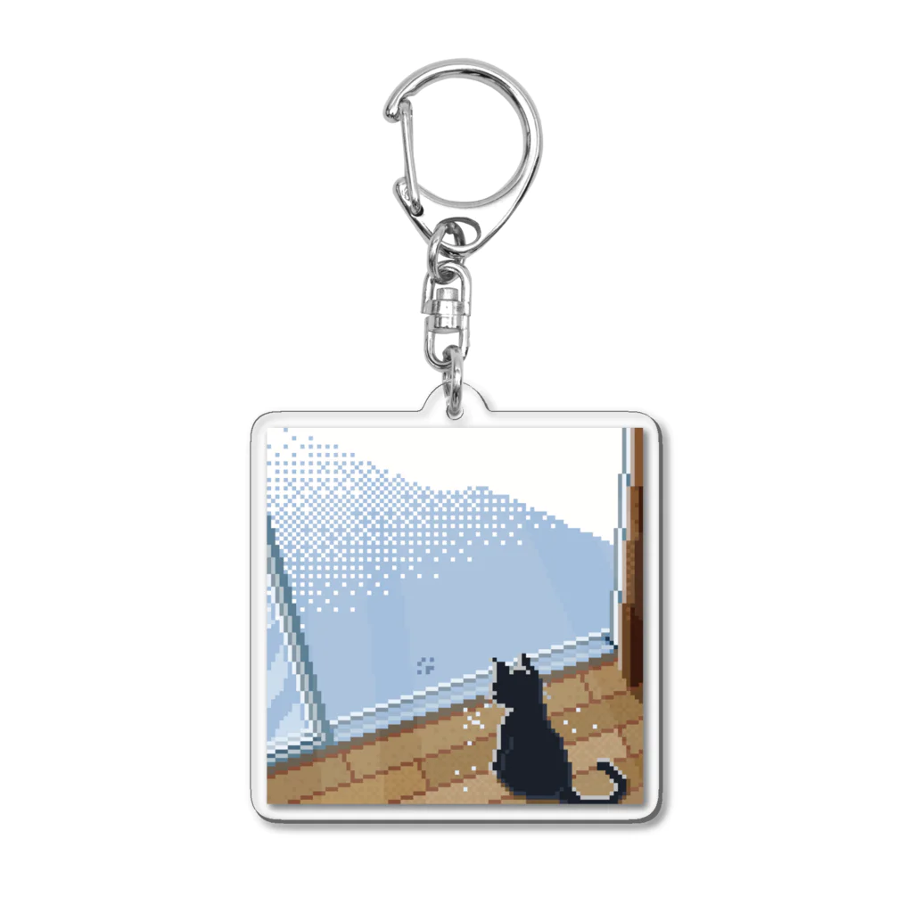 くぁな@ドット絵の雪と猫 Acrylic Key Chain