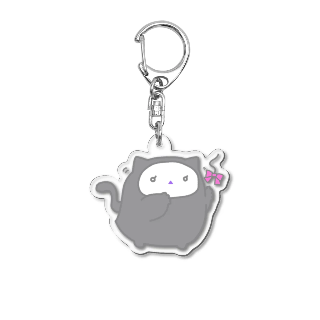 紅い羽の子 -ひよことぴよめろ-のぴよめろもねこになってみた Acrylic Key Chain