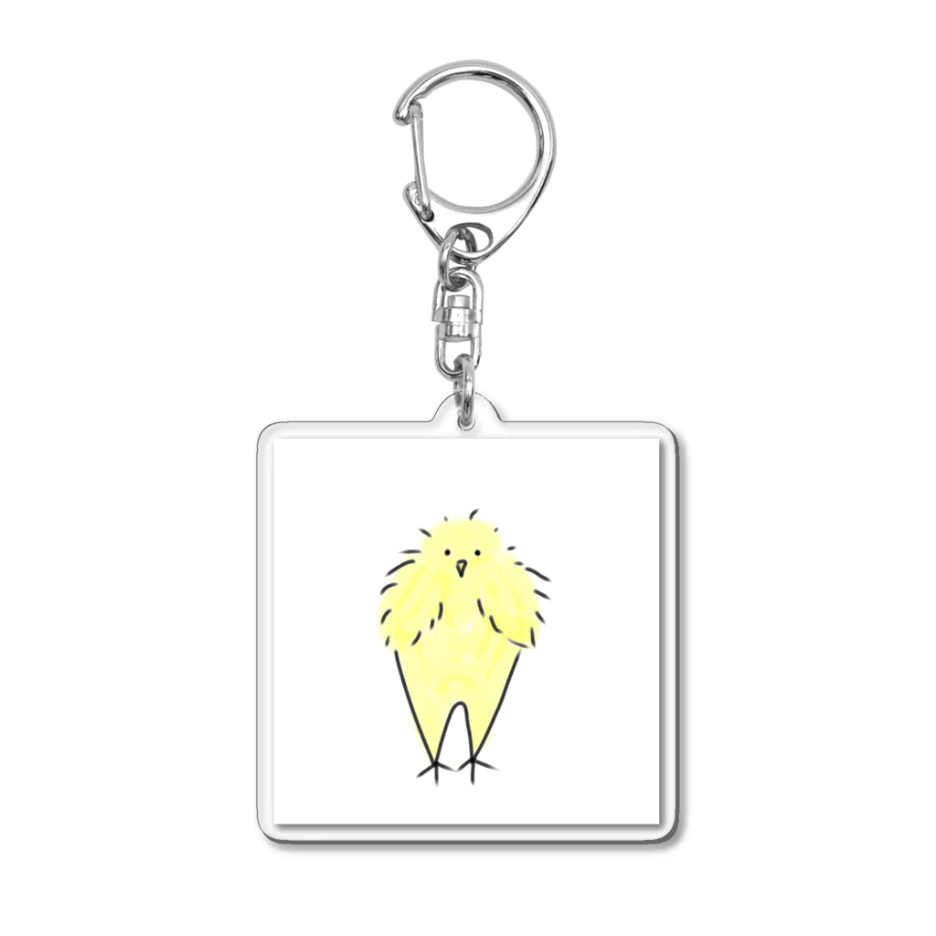 mihnaうずら店のゆるっとヒメウズラ　ひよこ Acrylic Key Chain