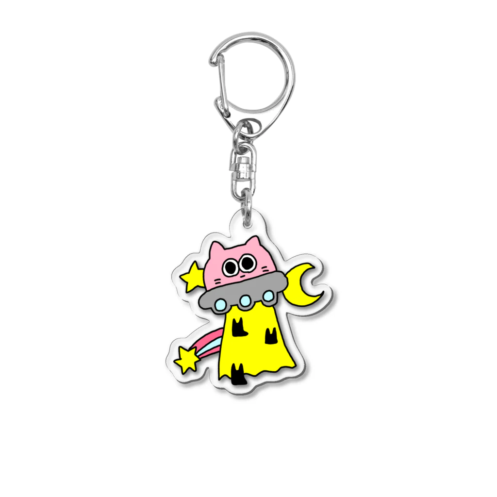 iroha-otoのネコちゃんもどき　UFO Acrylic Key Chain